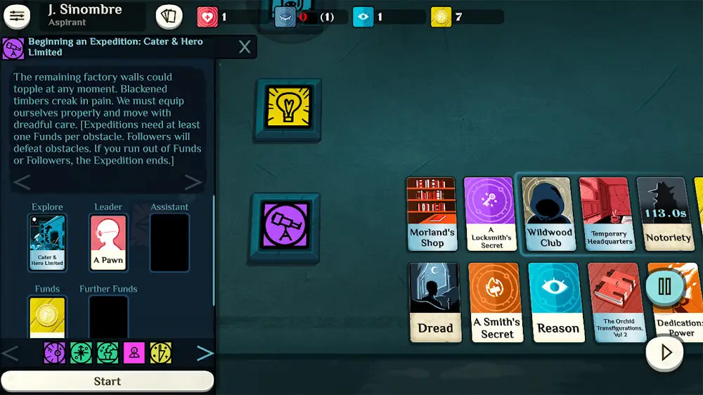 Screenshot of the Cultist Simulator game