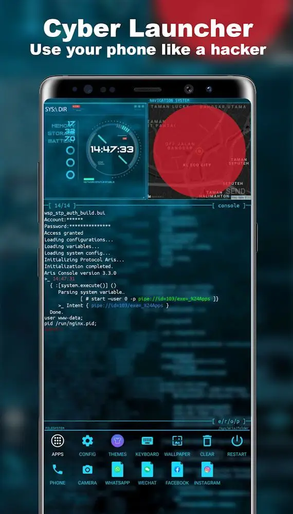 Screenshot of the Cyber Launcher game