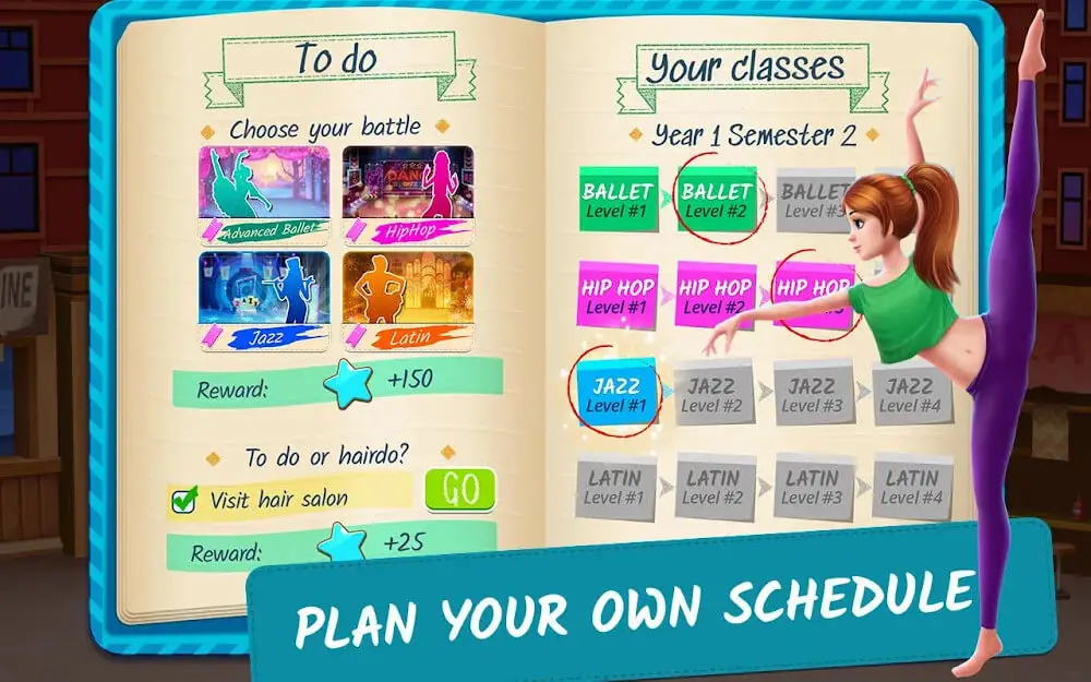 Screenshot of the Dance School Stories game