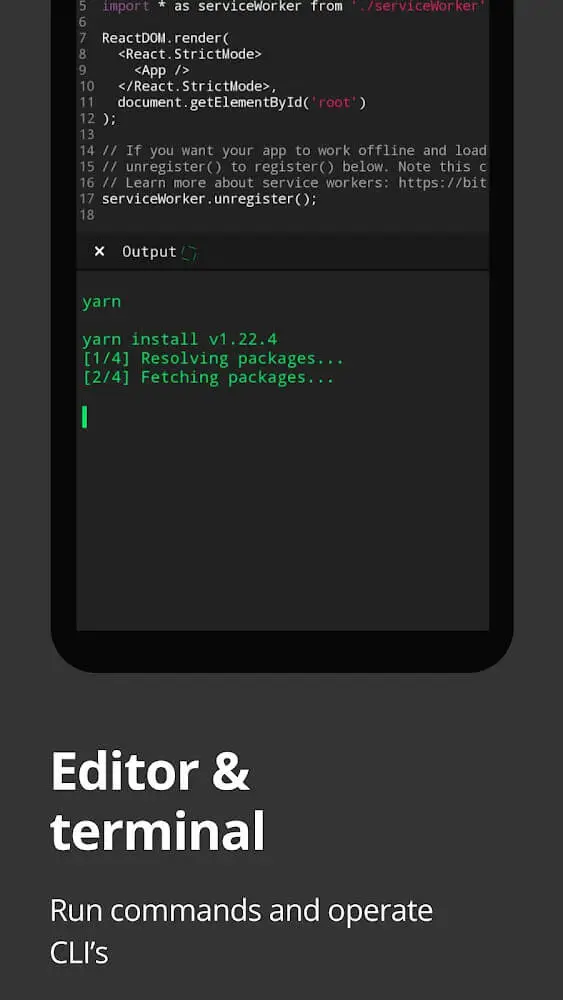 Screenshot of the Dcoder Compiler IDE app