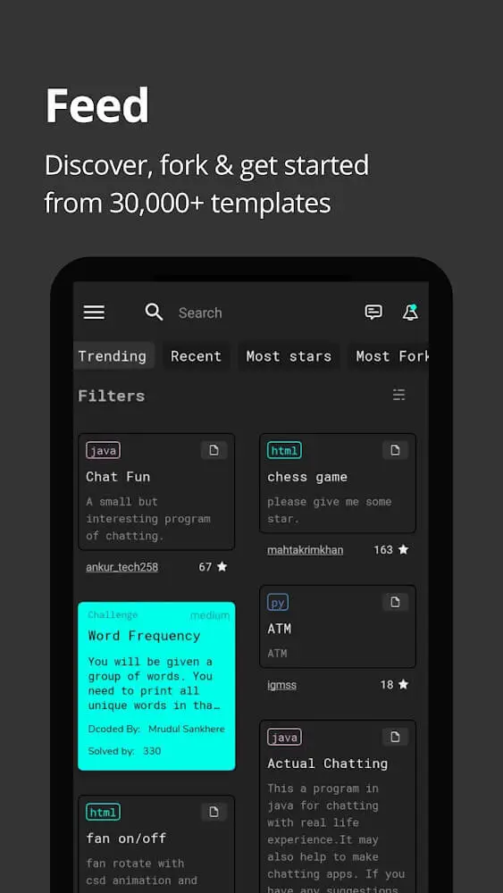 Screenshot of the Dcoder Compiler IDE app