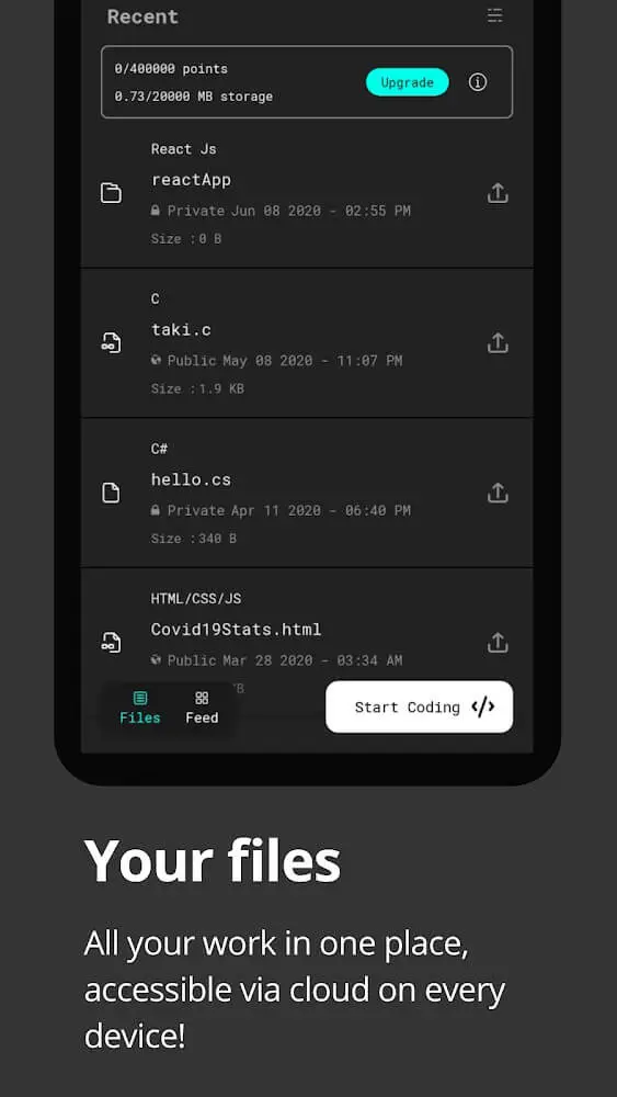 Screenshot of the Dcoder Compiler IDE app