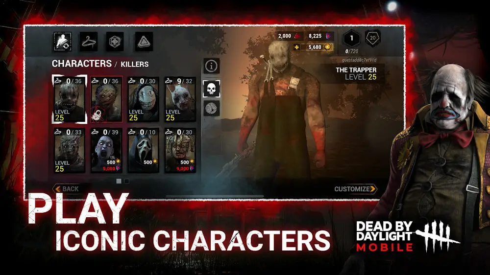 Screenshot of the Dead by Daylight Mobile game