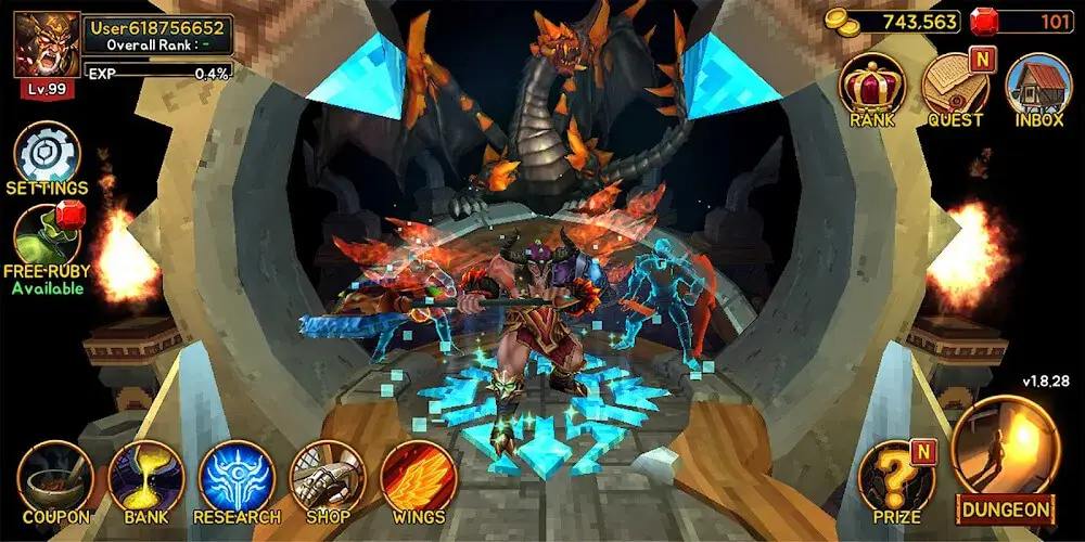 Screenshot of the Death Dungeon game