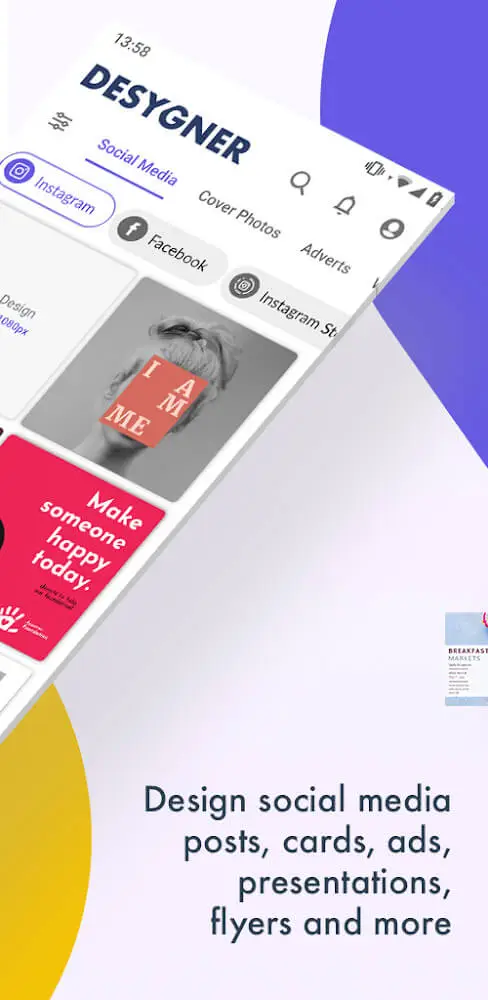 Screenshot of the Desygner app