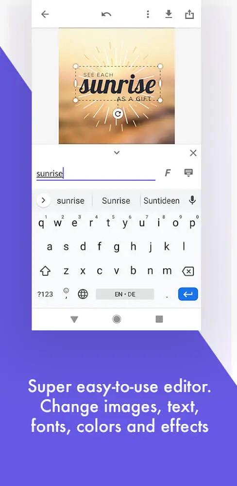Screenshot of the Desygner app