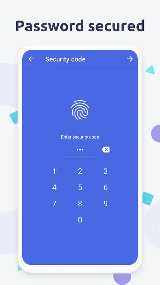 Screenshot of the Diary with lock app