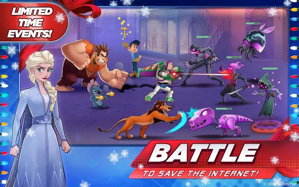 Screenshot of the Disney Heroes: Battle Mode game