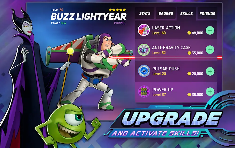 Screenshot of the Disney Heroes: Battle Mode game