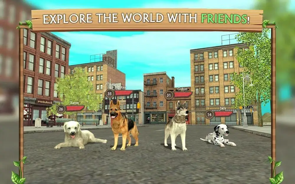 Screenshot of the Dog Sim Online game