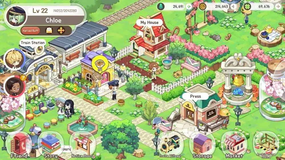 Screenshot of the Dreamy Clover Town game