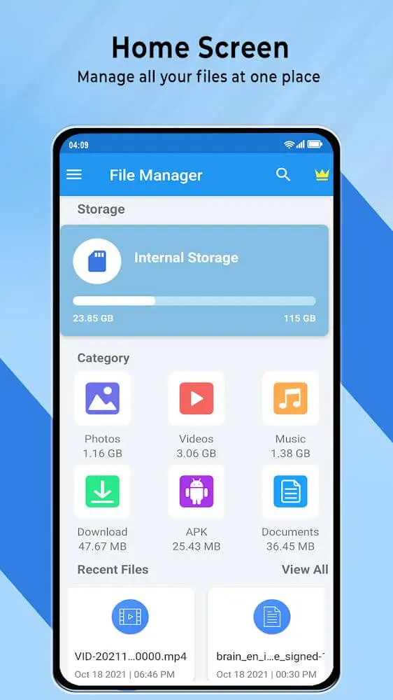 Screenshot of the ESx File Manager & Explorer app