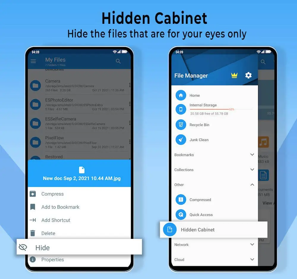 Screenshot of the ESx File Manager & Explorer app