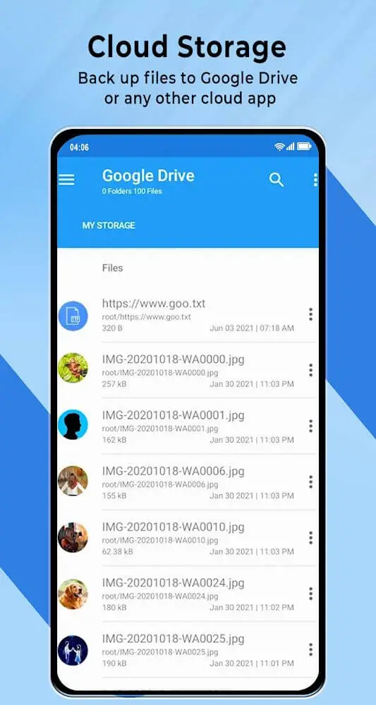 Screenshot of the ESx File Manager & Explorer app