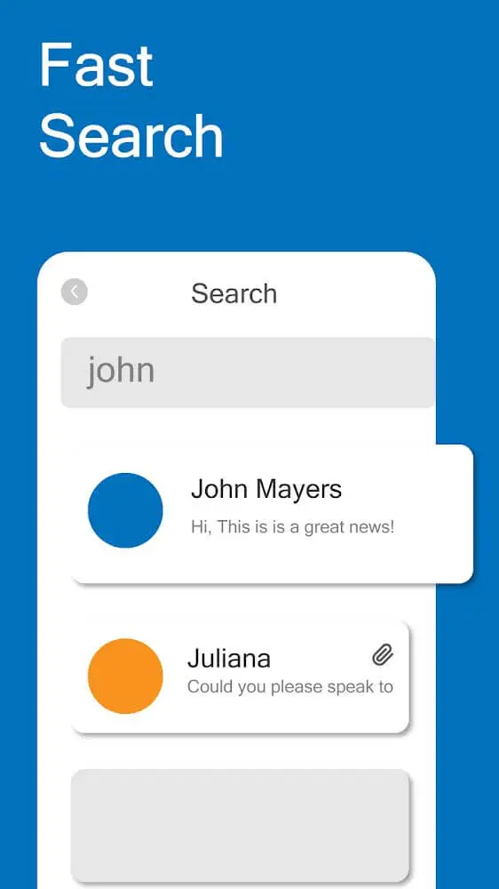 Screenshot of the Email for Yahoo mail app