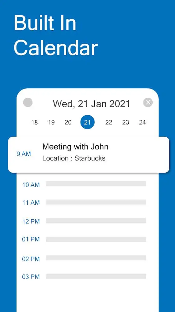 Screenshot of the Email for Yahoo mail app