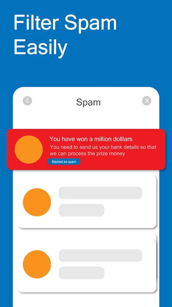 Screenshot of the Email for Yahoo mail app
