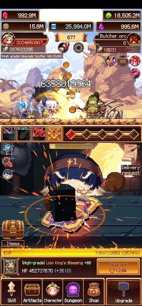 Screenshot of the Enchant Hero app