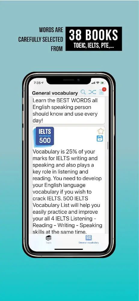 Screenshot of the English Vocabulary app