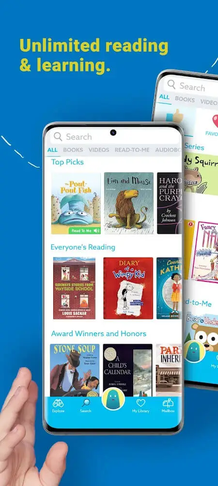 Screenshot of the Epic Reading app