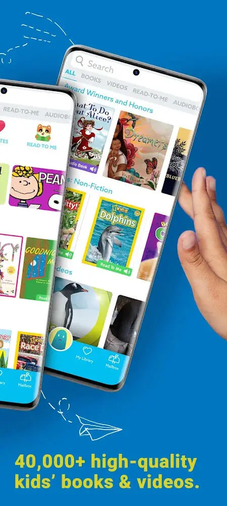 Screenshot of the Epic Reading app