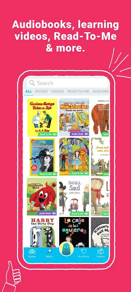 Screenshot of the Epic Reading app