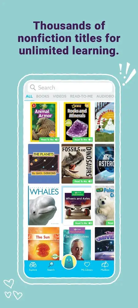 Screenshot of the Epic Reading app
