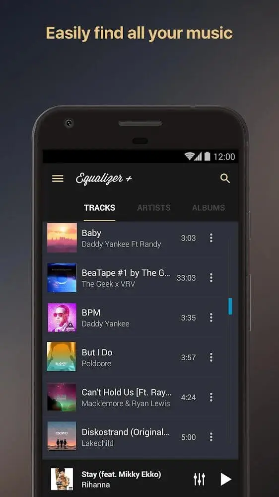 Screenshot of the Equalizer+ app