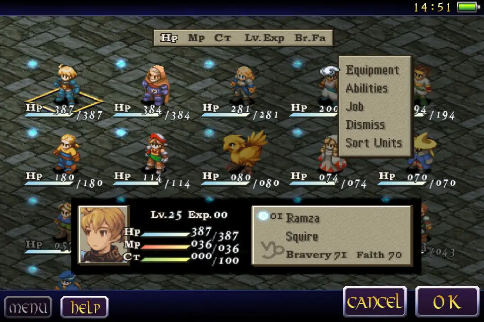 Screenshot of the FINAL FANTASY TACTICS: WotL game