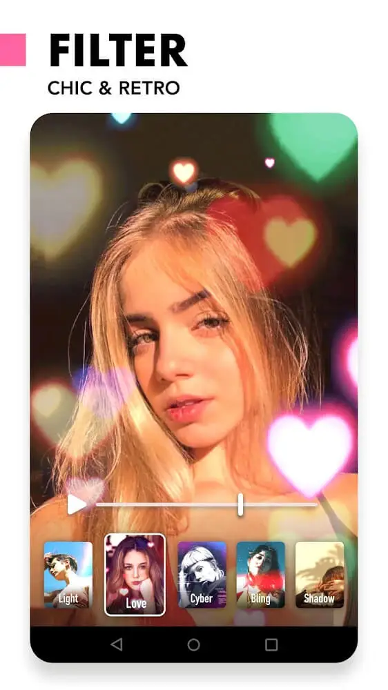 Screenshot of the Filto app