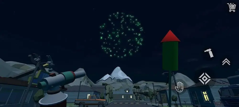 Screenshot of the Fireworks Simulator 3D game