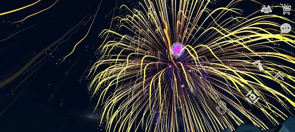 Screenshot of the Fireworks Simulator 3D game