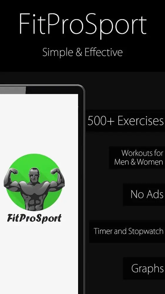 Screenshot of the Fitness Trainer FitProSport FULL app