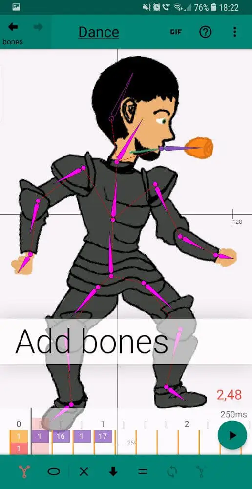 Screenshot of the Flamingo Animator app