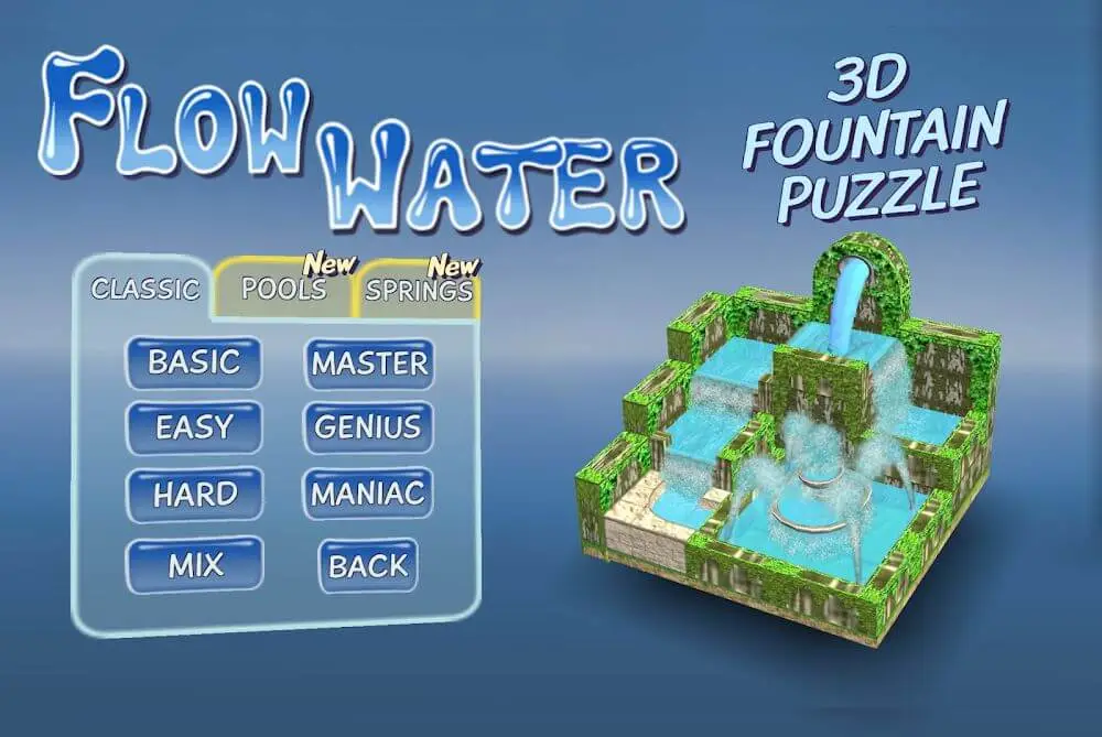 Screenshot of the Flow Water Fountain 3D Puzzle game