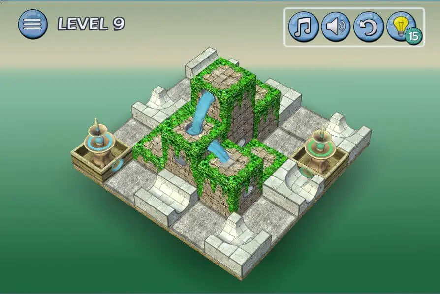 Screenshot of the Flow Water Fountain 3D Puzzle game