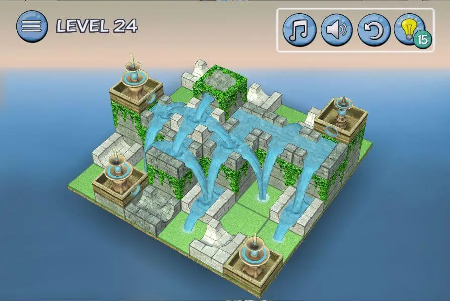 Screenshot of the Flow Water Fountain 3D Puzzle game