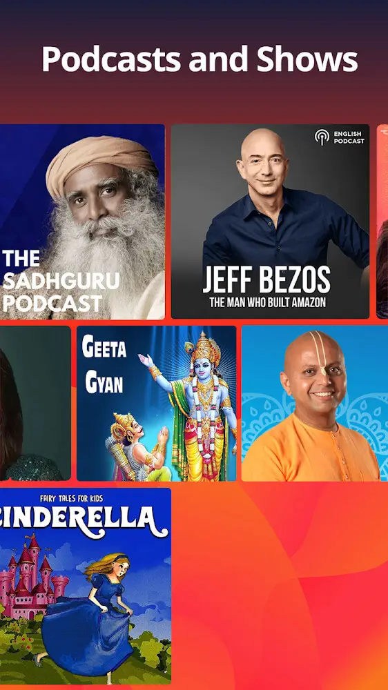 Screenshot of the Gaana Music app