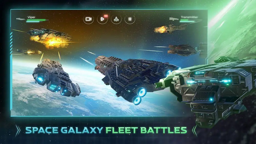 Screenshot of the Galaxy Arena Space Battles game