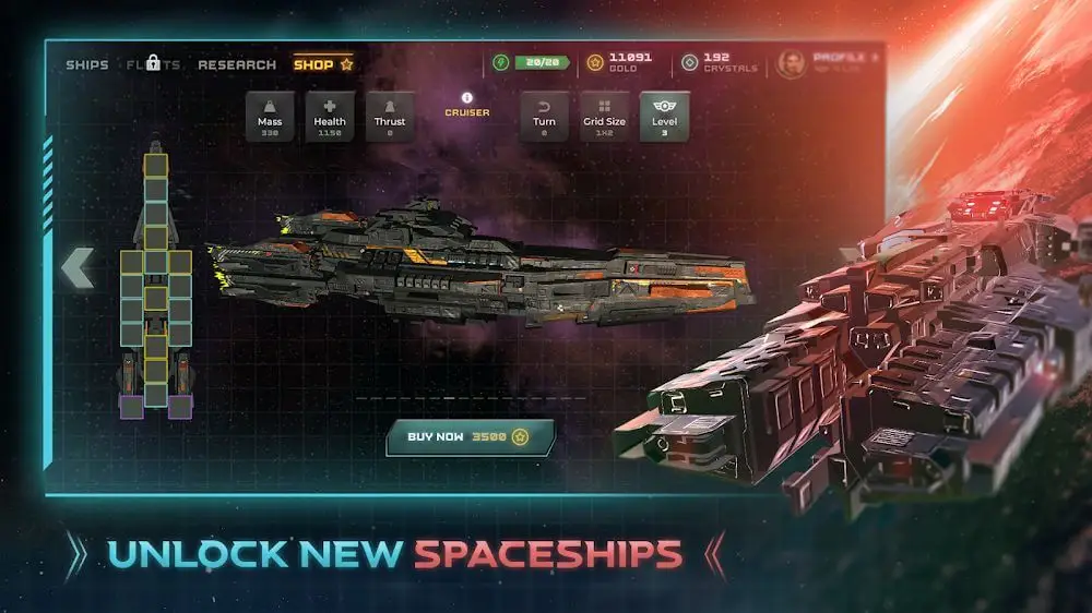 Screenshot of the Galaxy Arena Space Battles game