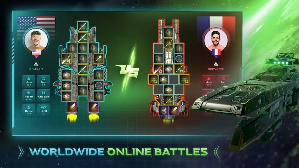 Screenshot of the Galaxy Arena Space Battles game