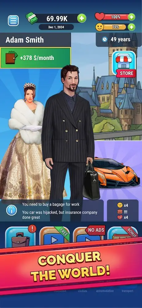 Screenshot of the Get the money app