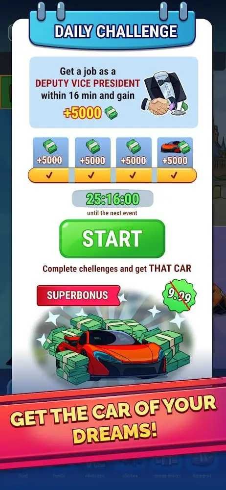 Screenshot of the Get the money app