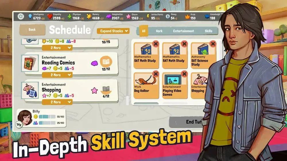 Screenshot of the Growing Up game