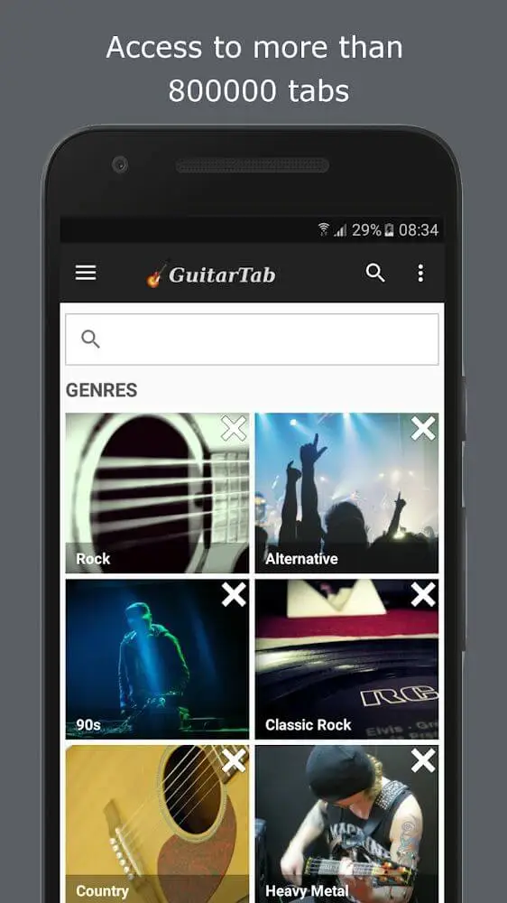 Screenshot of the GuitarTab app