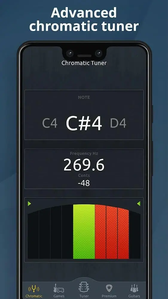 Screenshot of the Guitar Tuner app