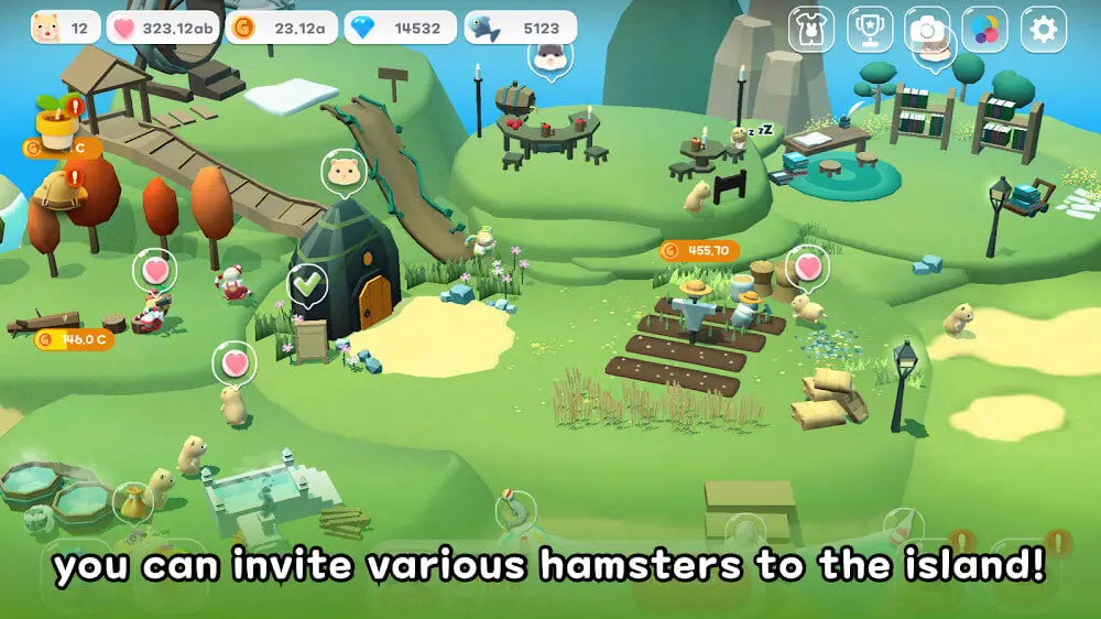 Screenshot of the Hamster Village game