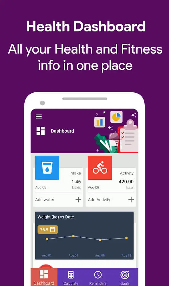 Screenshot of the Health Manager app