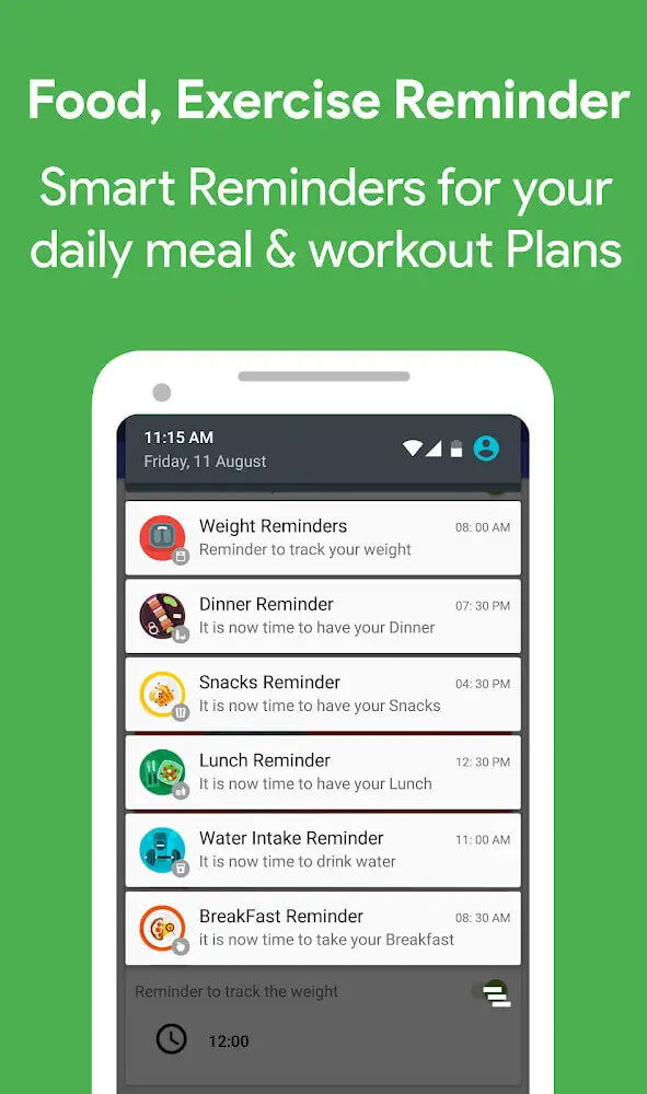 Screenshot of the Health Manager app