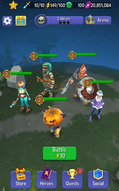 Screenshot of the Hero Masters - RPG Battle app